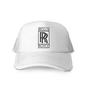 Кепка тракер с сеткой с принтом Rolls-Royce logo в Санкт-Петербурге, трикотажное полотно; задняя часть — сетка | длинный козырек, универсальный размер, пластиковая застежка | rolls royce | rr | автобренды | автолюбителям | бренд | логотип | ролл ройс | ролс ройс