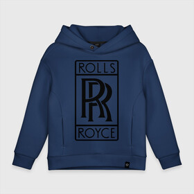 Детское худи Oversize хлопок с принтом Rolls-Royce logo в Санкт-Петербурге, френч-терри — 70% хлопок, 30% полиэстер. Мягкий теплый начес внутри —100% хлопок | боковые карманы, эластичные манжеты и нижняя кромка, капюшон на магнитной кнопке | rolls royce | rr | автобренды | автолюбителям | бренд | логотип | ролл ройс | ролс ройс