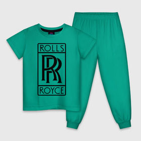 Детская пижама хлопок с принтом Rolls-Royce logo в Санкт-Петербурге, 100% хлопок |  брюки и футболка прямого кроя, без карманов, на брюках мягкая резинка на поясе и по низу штанин
 | Тематика изображения на принте: rolls royce | rr | автобренды | автолюбителям | бренд | логотип | ролл ройс | ролс ройс
