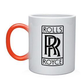 Кружка хамелеон с принтом Rolls-Royce logo в Санкт-Петербурге, керамика | меняет цвет при нагревании, емкость 330 мл | rolls royce | rr | автобренды | автолюбителям | бренд | логотип | ролл ройс | ролс ройс