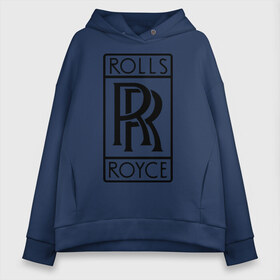 Женское худи Oversize хлопок с принтом Rolls-Royce logo в Санкт-Петербурге, френч-терри — 70% хлопок, 30% полиэстер. Мягкий теплый начес внутри —100% хлопок | боковые карманы, эластичные манжеты и нижняя кромка, капюшон на магнитной кнопке | Тематика изображения на принте: rolls royce | rr | автобренды | автолюбителям | бренд | логотип | ролл ройс | ролс ройс