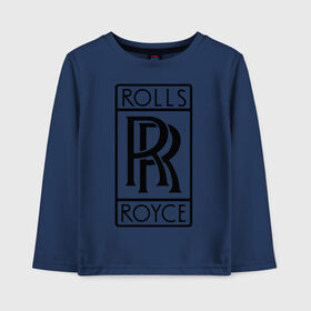 Детский лонгслив хлопок с принтом Rolls-Royce logo в Санкт-Петербурге, 100% хлопок | круглый вырез горловины, полуприлегающий силуэт, длина до линии бедер | Тематика изображения на принте: rolls royce | rr | автобренды | автолюбителям | бренд | логотип | ролл ройс | ролс ройс