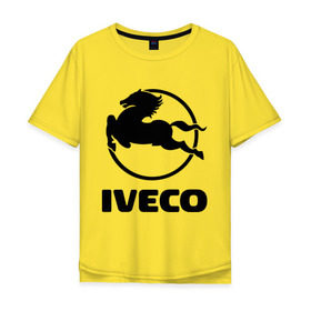 Мужская футболка хлопок Oversize с принтом Iveco в Санкт-Петербурге, 100% хлопок | свободный крой, круглый ворот, “спинка” длиннее передней части | iveco | автобренды | автолюбителям | бренд | ивеко | логотип