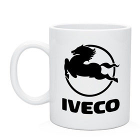 Кружка с принтом Iveco в Санкт-Петербурге, керамика | объем — 330 мл, диаметр — 80 мм. Принт наносится на бока кружки, можно сделать два разных изображения | iveco | автобренды | автолюбителям | бренд | ивеко | логотип