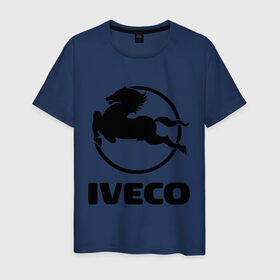 Мужская футболка хлопок с принтом Iveco в Санкт-Петербурге, 100% хлопок | прямой крой, круглый вырез горловины, длина до линии бедер, слегка спущенное плечо. | iveco | автобренды | автолюбителям | бренд | ивеко | логотип