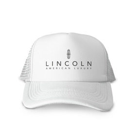 Кепка тракер с сеткой с принтом Lincoln logo в Санкт-Петербурге, трикотажное полотно; задняя часть — сетка | длинный козырек, универсальный размер, пластиковая застежка | lincoln | автобренды | автолюбителям | бренд | линкольн | логотип