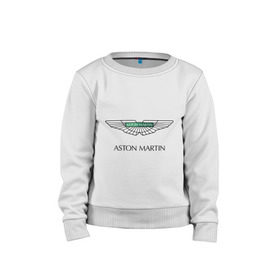 Детский свитшот хлопок с принтом Aston Martin logo в Санкт-Петербурге, 100% хлопок | круглый вырез горловины, эластичные манжеты, пояс и воротник | aston martin | автобренды | автолюбителям | астин мартин | астон мартин | бренд | для автовладельцев | для автолюбителей | логотип