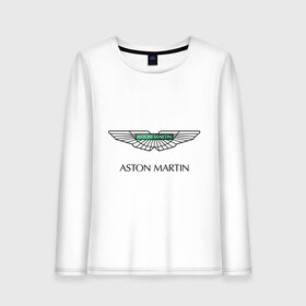 Женский лонгслив хлопок с принтом Aston Martin logo в Санкт-Петербурге, 100% хлопок |  | aston martin | автобренды | автолюбителям | астин мартин | астон мартин | бренд | для автовладельцев | для автолюбителей | логотип