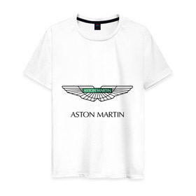 Мужская футболка хлопок с принтом Aston Martin logo в Санкт-Петербурге, 100% хлопок | прямой крой, круглый вырез горловины, длина до линии бедер, слегка спущенное плечо. | Тематика изображения на принте: aston martin | автобренды | автолюбителям | астин мартин | астон мартин | бренд | для автовладельцев | для автолюбителей | логотип