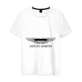 Мужская футболка хлопок с принтом Logo Aston Martin в Санкт-Петербурге, 100% хлопок | прямой крой, круглый вырез горловины, длина до линии бедер, слегка спущенное плечо. | Тематика изображения на принте: aston martin | автобренды | автолюбителям | астин мартин | астон мартин | бренд | для автовладельцев | для автолюбителей | логотип