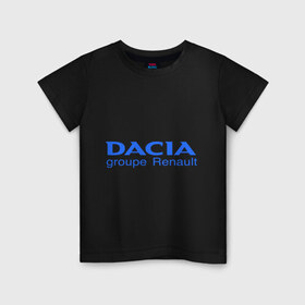 Детская футболка хлопок с принтом Dacia в Санкт-Петербурге, 100% хлопок | круглый вырез горловины, полуприлегающий силуэт, длина до линии бедер | dacia | автобренды | автолюбителям | бренд | дачия | для автовладельцев | для автолюбителей | логотип