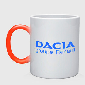 Кружка хамелеон с принтом Dacia в Санкт-Петербурге, керамика | меняет цвет при нагревании, емкость 330 мл | dacia | автобренды | автолюбителям | бренд | дачия | для автовладельцев | для автолюбителей | логотип