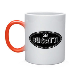 Кружка хамелеон с принтом Bugatti logo в Санкт-Петербурге, керамика | меняет цвет при нагревании, емкость 330 мл | bugati | bugatti | автобренды | автолюбителям | бренд | бугати | бугатти | для автовладельцев | для автолюбителей | логотип