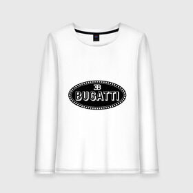Женский лонгслив хлопок с принтом Bugatti logo в Санкт-Петербурге, 100% хлопок |  | bugati | bugatti | автобренды | автолюбителям | бренд | бугати | бугатти | для автовладельцев | для автолюбителей | логотип