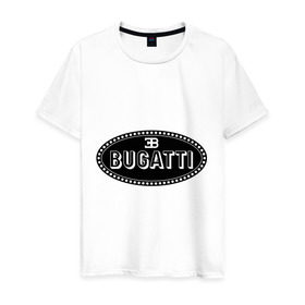 Мужская футболка хлопок с принтом Bugatti logo в Санкт-Петербурге, 100% хлопок | прямой крой, круглый вырез горловины, длина до линии бедер, слегка спущенное плечо. | Тематика изображения на принте: bugati | bugatti | автобренды | автолюбителям | бренд | бугати | бугатти | для автовладельцев | для автолюбителей | логотип