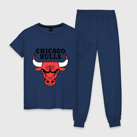 Женская пижама хлопок с принтом Chicago bulls logo в Санкт-Петербурге, 100% хлопок | брюки и футболка прямого кроя, без карманов, на брюках мягкая резинка на поясе и по низу штанин | chicago bulls | newtop | swag | swag style | toplanding | одежда сваг | сваг | сваг стиль | свег | свог | свэг | чикаго булз