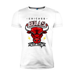 Мужская футболка премиум с принтом Chicago bulls swag в Санкт-Петербурге, 92% хлопок, 8% лайкра | приталенный силуэт, круглый вырез ворота, длина до линии бедра, короткий рукав | булс | чикаго