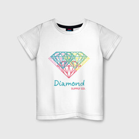 Детская футболка хлопок с принтом Diamond supply CO. Fullcolor в Санкт-Петербурге, 100% хлопок | круглый вырез горловины, полуприлегающий силуэт, длина до линии бедер | diamond | swag | swag style | алмаз | бриллиант | одежда сваг | сваг | сваг стиль | свег | свог | свэг