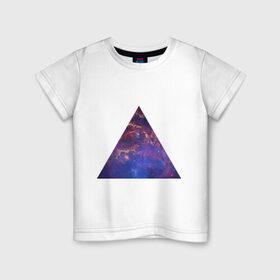 Детская футболка хлопок с принтом Triangle в Санкт-Петербурге, 100% хлопок | круглый вырез горловины, полуприлегающий силуэт, длина до линии бедер | интернет приколы | космическая тема | космос | пирамида | треугольник