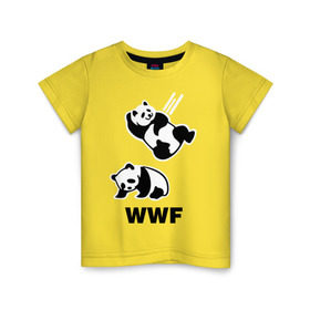 Детская футболка хлопок с принтом Панда WWF Wrestling Challenge в Санкт-Петербурге, 100% хлопок | круглый вырез горловины, полуприлегающий силуэт, длина до линии бедер | панда