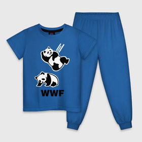 Детская пижама хлопок с принтом Панда WWF Wrestling Challenge в Санкт-Петербурге, 100% хлопок |  брюки и футболка прямого кроя, без карманов, на брюках мягкая резинка на поясе и по низу штанин
 | панда
