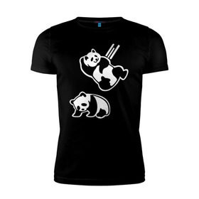 Мужская футболка премиум с принтом Панда WWF Wrestling Challenge в Санкт-Петербурге, 92% хлопок, 8% лайкра | приталенный силуэт, круглый вырез ворота, длина до линии бедра, короткий рукав | панда