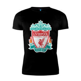 Мужская футболка премиум с принтом Liverpool logo в Санкт-Петербурге, 92% хлопок, 8% лайкра | приталенный силуэт, круглый вырез ворота, длина до линии бедра, короткий рукав | ливерпуль