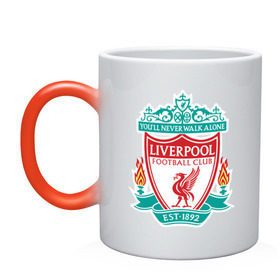 Кружка хамелеон с принтом Liverpool logo в Санкт-Петербурге, керамика | меняет цвет при нагревании, емкость 330 мл | Тематика изображения на принте: ливерпуль