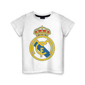 Детская футболка хлопок с принтом Real Madrid в Санкт-Петербурге, 100% хлопок | круглый вырез горловины, полуприлегающий силуэт, длина до линии бедер | real madrid | реал | реал мадрид | фанаты | фк | футбол | футбольные клубы | футбольным фанатам