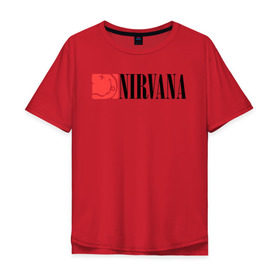 Мужская футболка хлопок Oversize с принтом Nirvana Smile в Санкт-Петербурге, 100% хлопок | свободный крой, круглый ворот, “спинка” длиннее передней части | Тематика изображения на принте: nirvana | nirvana smile | нирвана | нирвана smile | нирвана смайл