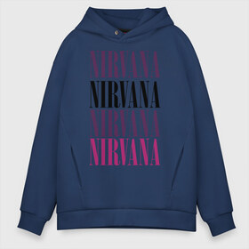 Мужское худи Oversize хлопок с принтом Get Nirvana в Санкт-Петербурге, френч-терри — 70% хлопок, 30% полиэстер. Мягкий теплый начес внутри —100% хлопок | боковые карманы, эластичные манжеты и нижняя кромка, капюшон на магнитной кнопке | music | nirvana | rock | нирвана