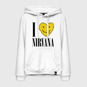 Мужская толстовка хлопок с принтом I love Nirvana в Санкт-Петербурге, френч-терри, мягкий теплый начес внутри (100% хлопок) | карман-кенгуру, эластичные манжеты и нижняя кромка, капюшон с подкладом и шнурком | Тематика изображения на принте: i love nirvana | nirvana | нирвана | я люблю нирвану