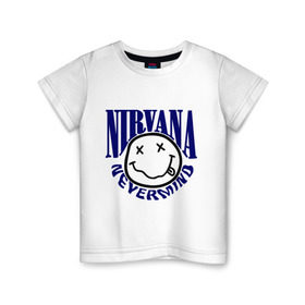 Детская футболка хлопок с принтом Nevermind Nirvana в Санкт-Петербурге, 100% хлопок | круглый вырез горловины, полуприлегающий силуэт, длина до линии бедер | Тематика изображения на принте: kurt kobain | nirvana | курт кобейн | музыкальные группы | нирвана | рок группы