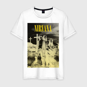 Мужская футболка хлопок с принтом Nirvana Poster в Санкт-Петербурге, 100% хлопок | прямой крой, круглый вырез горловины, длина до линии бедер, слегка спущенное плечо. | kurt kobain | nirvana | курт кобейн | музыкальные группы | нирвана | рок группы