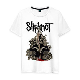 Мужская футболка хлопок с принтом Slipknot illustration skulls в Санкт-Петербурге, 100% хлопок | прямой крой, круглый вырез горловины, длина до линии бедер, слегка спущенное плечо. | metall | punk | rock | slipknot | метал | металл | нью метал | панк | панк рок | рок | слипкнот