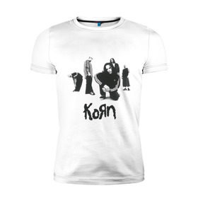 Мужская футболка премиум с принтом Korn 5 в Санкт-Петербурге, 92% хлопок, 8% лайкра | приталенный силуэт, круглый вырез ворота, длина до линии бедра, короткий рукав | Тематика изображения на принте: corn | корн | метал | металика | панк рок | рок