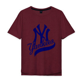 Мужская футболка хлопок Oversize с принтом NY - Yankees в Санкт-Петербурге, 100% хлопок | свободный крой, круглый ворот, “спинка” длиннее передней части | Тематика изображения на принте: new york yankees | swag | нью йорк янкис | сваг | свэг
