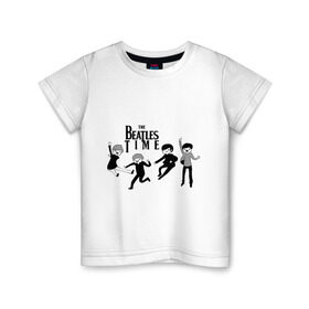 Детская футболка хлопок с принтом The Beatles time в Санкт-Петербурге, 100% хлопок | круглый вырез горловины, полуприлегающий силуэт, длина до линии бедер | beatles | битлз | битлс | время битлов