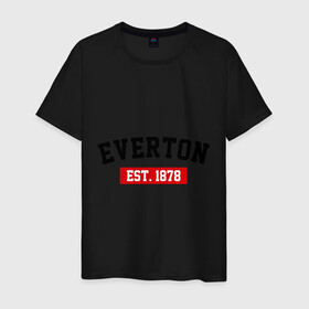 Мужская футболка хлопок с принтом FC Everton Est. 1878 в Санкт-Петербурге, 100% хлопок | прямой крой, круглый вырез горловины, длина до линии бедер, слегка спущенное плечо. | Тематика изображения на принте: everton | fc everton | фк эвертон | эвертон