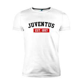 Мужская футболка премиум с принтом FC Juventus Est. 1897 в Санкт-Петербурге, 92% хлопок, 8% лайкра | приталенный силуэт, круглый вырез ворота, длина до линии бедра, короткий рукав | fc juventus | juventus | ювентус