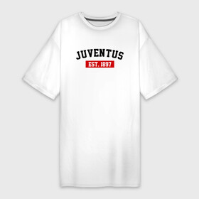 Платье-футболка хлопок с принтом FC Juventus Est. 1897 в Санкт-Петербурге,  |  | fc juventus | juventus | ювентус