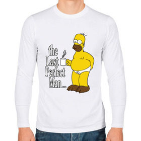 Мужской лонгслив хлопок с принтом Homer (The Last Perfect Man...) в Санкт-Петербурге, 100% хлопок |  | гомер