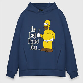 Мужское худи Oversize хлопок с принтом Homer (The Last Perfect Man ) в Санкт-Петербурге, френч-терри — 70% хлопок, 30% полиэстер. Мягкий теплый начес внутри —100% хлопок | боковые карманы, эластичные манжеты и нижняя кромка, капюшон на магнитной кнопке | гомер