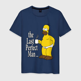 Мужская футболка хлопок с принтом Homer (The Last Perfect Man...) в Санкт-Петербурге, 100% хлопок | прямой крой, круглый вырез горловины, длина до линии бедер, слегка спущенное плечо. | гомер
