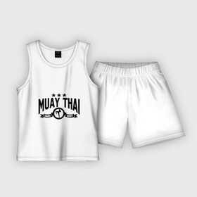 Детская пижама с шортами хлопок с принтом Muay thai boxing (Тайский бокс) в Санкт-Петербурге,  |  | муай тай
