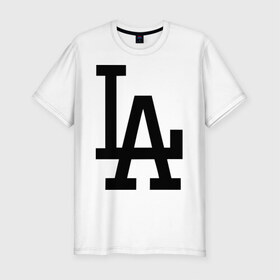Мужская футболка премиум с принтом Los Angeles в Санкт-Петербурге, 92% хлопок, 8% лайкра | приталенный силуэт, круглый вырез ворота, длина до линии бедра, короткий рукав | la | swag | лос аннджелес | сваг | свег | свэг