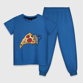 Детская пижама хлопок с принтом Кусочек пиццы парная в Санкт-Петербурге, 100% хлопок |  брюки и футболка прямого кроя, без карманов, на брюках мягкая резинка на поясе и по низу штанин
 | pizza | влюбленным | для влюбленных | для двоих | для пар | мышонок | пара | парные | пицца