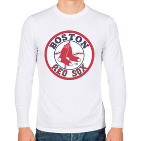 Мужской лонгслив хлопок с принтом Boston Red Sox в Санкт-Петербурге, 100% хлопок |  | baseball | boston red sox | бейсбол | бостон | красные носки | ред сокс | спорт