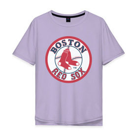 Мужская футболка хлопок Oversize с принтом Boston Red Sox в Санкт-Петербурге, 100% хлопок | свободный крой, круглый ворот, “спинка” длиннее передней части | baseball | boston red sox | бейсбол | бостон | красные носки | ред сокс | спорт