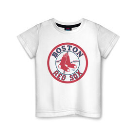 Детская футболка хлопок с принтом Boston Red Sox в Санкт-Петербурге, 100% хлопок | круглый вырез горловины, полуприлегающий силуэт, длина до линии бедер | baseball | boston red sox | бейсбол | бостон | красные носки | ред сокс | спорт